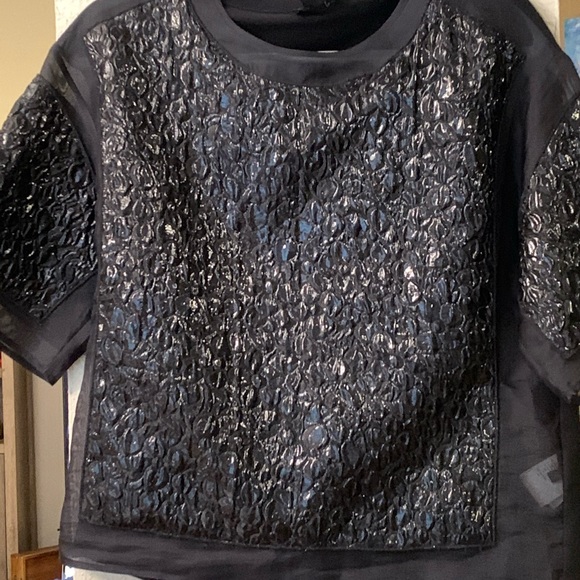 Giambattista Valli Paris Black Textured Blouse - Picture 3 of 8